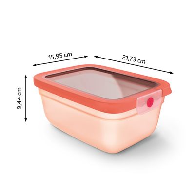 Caserolă Tefal ONEClick N1211110, 1.5 L, plastic, închidere 100% etanşă, portocaliu