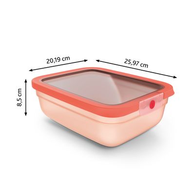 Caserolă Tefal ONEClick N1211410, 2.3 L, plastic, închidere 100% etanşă, portocaliu