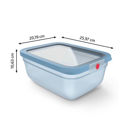 Caserolă Tefal ONEClick N1211610, 3.0 L, plastic, închidere 100% etanşă, albastru