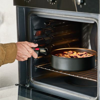 Cratita Tefal Ingenio Excellence+ P0003524, 24 cm, invelis antiaderent, tehnologie FUSION CORE, Thermo-Signal™, aluminiu, inductie, negru