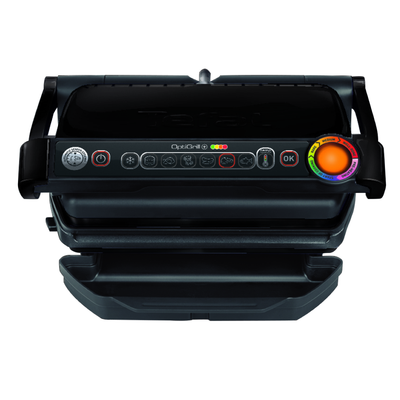 Grătar electric OptiGrill+ GC712834, 6 programe, senzor automat, mod manual 4 nivele, plăci antiaderente din aluminiu turnat, tavă colectare lichide, negru