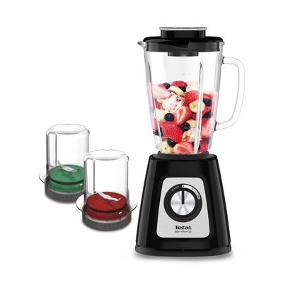 Blender BlendForce 2 BL438831, tehnologie Powelix, 800 W, 6 lame inox, 3 programe inteligente, Air Cooling, Smart Lock,  Easy Safety, Easy Clean, 2 accesorii râșniță și tocător, 1.75 L, negru