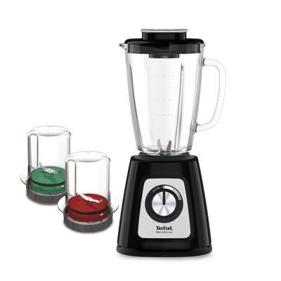 Blender BlendForce 2 BL438831, tehnologie Powelix, 800 W, 6 lame inox, 3 programe inteligente, Air Cooling, Smart Lock,  Easy Safety, Easy Clean, 2 accesorii râșniță și tocător, 1.75 L, negru