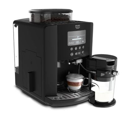 Espressor automat Krups Arabica Latte EA819N10, 1450 W, 15 bari, 1.7 L, display, accesoriu pentru lapte, negru