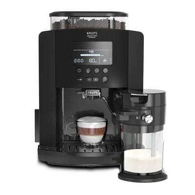 Espressor automat Krups Arabica Latte EA819N10, 1450 W, 15 bari, 1.7 L, display, accesoriu pentru lapte, negru