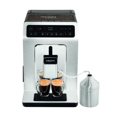 Espressor automat Krups Evidence EA891C10, 1450W, 15 bari, rezervor boabe 260g, rezervor apă 2.3L, r&acirc;șniță 3 nivele, alb - negru