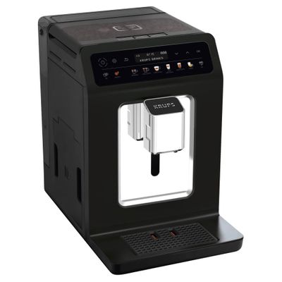Espressor automat Krups Evidence One EA895831, 1450 W, tehnologia Quattro Force, 12 retete, rasnita metalica, negru