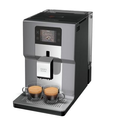 Espressor automat Krups Intuition Preference+ EA875E10, 1450W, accesoriu spumare lapte, 15 retete, argintiu