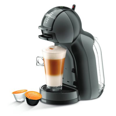 Espressor cu capsule Krups NESCAFÉ® Dolce Gusto® Mini Me KP123810, 1500W, 15 bari presiune, capacitate rezervor 0.8 L, functie Eco, gri