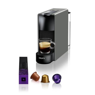Espressor cu capsule Nespresso Essenza Mini by Krups XN110B10, 1310 W, 0.6 L, 19 bari, gri inchis