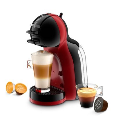 Espressor cu capsule Krups NESCAFÉ® Dolce Gusto® Mini Me KP123H10, 1500 W, 15 bari, capacitate rezervor 0.8L, Tehnologia Play & Select, functie Eco, rosu & negru