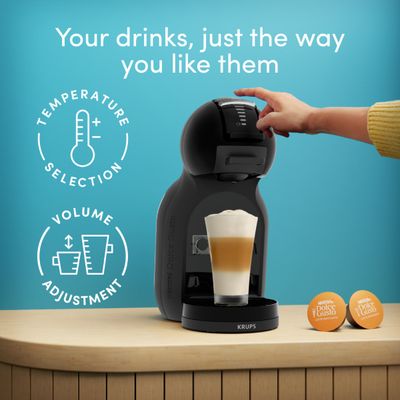 Espressor cu capsule Krups NESCAF&Eacute;&reg; Dolce Gusto&reg; Mini Me 2 KP1438F0, 1600 W, 15 bari presiune, rezervor apa 0.8 L, oprire automata, negru