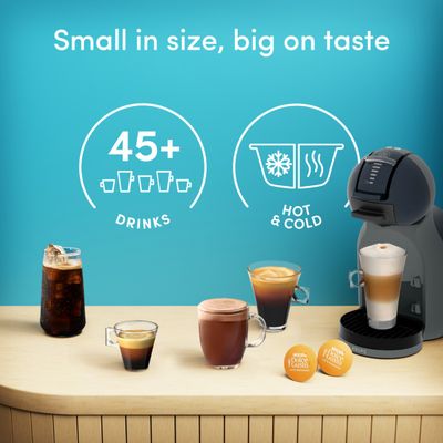 Espressor cu capsule Krups NESCAFÉ® Dolce Gusto® Mini Me 2 KP143BF0, 1600 W, 15 bari presiune, rezervor apa 0.8 L, oprire automata, gri & albastru