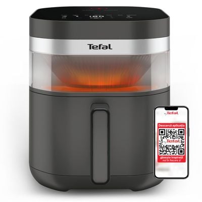 Friteuza cu aer cald Tefal Easy Fry Infrared EY832HE0, 2020W, 7L, - Air fryer cu 8 programe automate, tehnologie avansata Infra-Heat™, temperatura ajustabila, invelis antiaderent, ecran LCD, gri