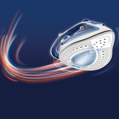 Fier de călcat cu abur Tefal EASYGLISS PLUS FV5715E0, 2400 W, jet de abur 190 g/minut, abur variabil 45 g/min, Tehnologia Durilium AirGlide, alb  /bleu