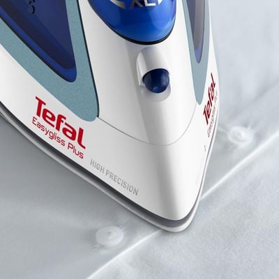 Fier de călcat Tefal EASYGLISS PLUS FV5736E0, 2500 W, jet abur 220g/min, abur variabil 45g/min, talpa Durilium Airglide,  alb & albastru