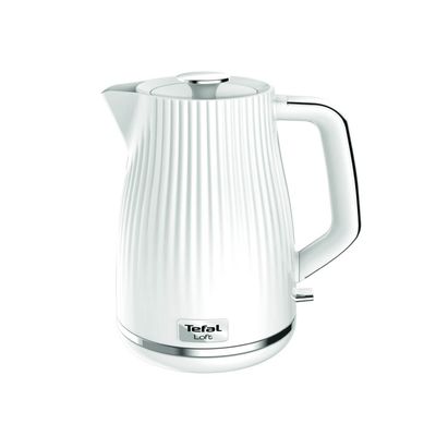 Fierbător apă Tefal Loft KO250130, 2400W, 1.7 L, filtru anti-calcar, indicator luminos, alb