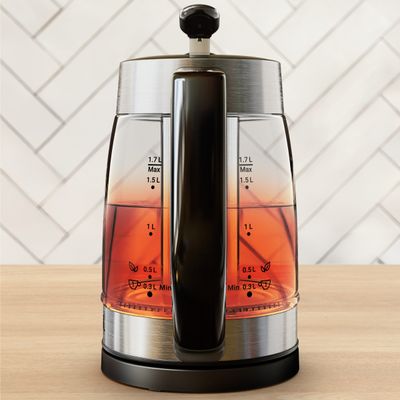 Fierbator de apa Tefal Element BJ760DE0, 2200 W, 1.7 L, 5 trepte temperatura, indicator luminos temperatura, infuzor pentru ceai, baza rotativa, argintiu & negru