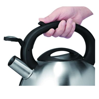 Fierbător manual cu fluier Tefal C7922024, 3 litri, mâner ergonomic, oțel inoxidabil, argintiu & negru