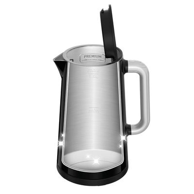 Fierbător Tefal Smart'n Light KO851830, 1800W, ecran digital, capacitate 1.7L, 5 trepte temperatură, bază rotativă, interior inox, negru