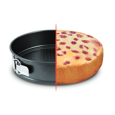 Formă rotundă pentru copt Tefal Easybake J1741274, 24 cm, margini detașabile, înveliș antiaderent, gri
