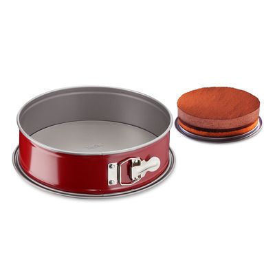 Formă de copt DeliBake J1641474, antiaderentă, rotundă, 27 cm, oțel carbon,  roșu
