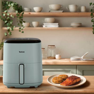 Friteuza cu aer cald Tefal Easy Fry POP EY2454E0, 1500 W, 5 L, - Air fryer cu 10 programe automate, temperatura ajustabila, invelis antiaderent, ecran LCD, oprire automata, verde eucalipt