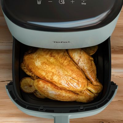 Friteuza cu aer cald Tefal Easy Fry POP EY2454E0, 1500 W, 5 L, - Air fryer cu 10 programe automate, temperatura ajustabila, invelis antiaderent, ecran LCD, oprire automata, verde eucalipt