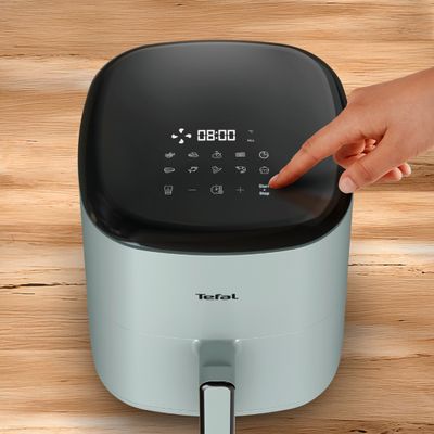 Friteuza cu aer cald Tefal Easy Fry POP EY2454E0, 1500 W, 5 L, - Air fryer cu 10 programe automate, temperatura ajustabila, invelis antiaderent, ecran LCD, oprire automata, verde eucalipt