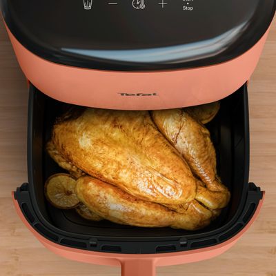 Friteuza cu aer cald Tefal Easy Fry POP EY245TE0, 1500 W, 5 L, - Air fryer cu 10 programe automate, temperatura ajustabila, invelis antiaderent, ecran LCD, oprire automata, portocaliu