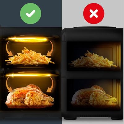 Friteuza dubla cu aer cald Tefal Easy Fry Crispy Stack EY7528E0, 2700 W, 10 L - Air fryer cu 7 programe automate, 2 compartimente, temperatura ajustabila, display digital, oprire automata, negru