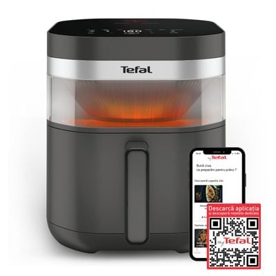Friteuza cu aer cald Tefal Easy Fry Infrared EY832HE0, 2020W, 7L, - Air fryer cu 8 programe automate, tehnologie avansata Infra-Heat™, temperatura ajusatbila, invelis antiaderent, ecran LCD, gri