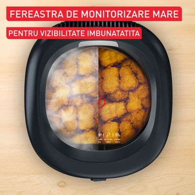 Friteuză Tefal Filtra Vision+ FF2588E0, 1900W, capacitate ulei 2.1L, capacitate alimente 1.2 KG, înveliș antiaderent, filtru metalic, fereastră pentru monitorizare, argintiu & negru