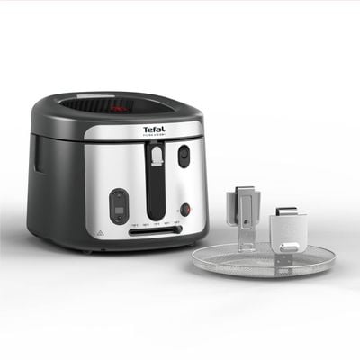 Friteuză Tefal Filtra Vision+ FF2588E0, 1900W, capacitate ulei 2.1L, capacitate alimente 1.2 KG, înveliș antiaderent, filtru metalic, fereastră pentru monitorizare, argintiu & negru