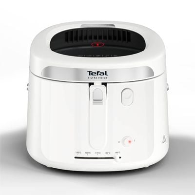 Friteuză Tefal Filtra Vision FF2541E0, 1900W, capacitate ulei 2.1L, capacitate alimente 1.2 KG, înveliș antiaderent, filtru metalic, fereastră pentru monitorizare, alb