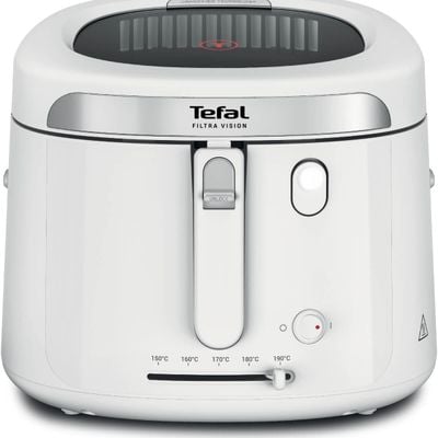 Friteuză Tefal Filtra Vision FF2541E0, 1900W, capacitate ulei 2.1L, capacitate alimente 1.2 KG, înveliș antiaderent, filtru metalic, fereastră pentru monitorizare, alb