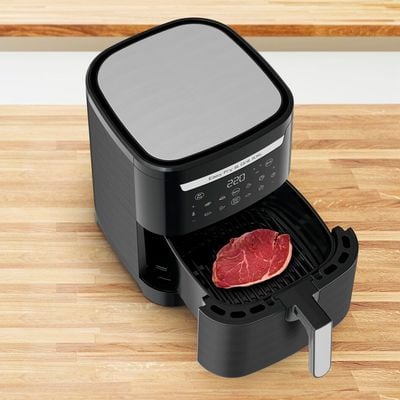 Air fryer 2 în 1 cu aer cald și grătar Tefal Easy Fry & Grill XXL EY801815 , 8 programe, 6.3 L, 2 zone de gătire, înveliș antiaderent, negru