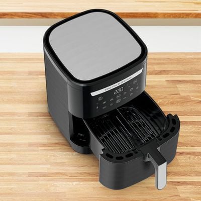 Air fryer 2 în 1 cu aer cald și grătar Tefal Easy Fry & Grill XXL EY801815 , 8 programe, 6.3 L, 2 zone de gătire, înveliș antiaderent, negru