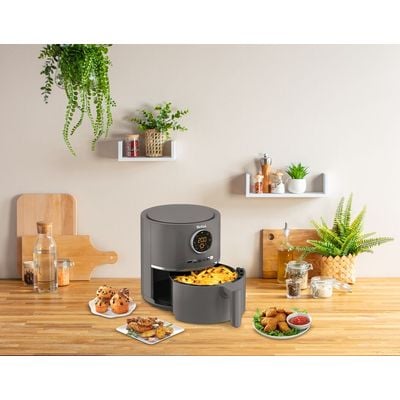 Friteuza cu aer cald Tefal Ultra Fry Digital EY111B15 - Air fryer cu 8 programe, capacitate 4.2L, temperatura ajustabila, timer 60 minute, gri închis