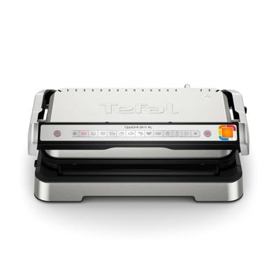Grătar electric multifuncțional Tefal OptiGrill 2-in-1 XL GC782D30, 2200W, 12 programe automate, plăci detașabile, 4 trepte temperatură, argintiu