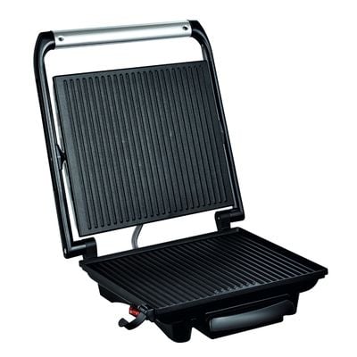 Grătar electric multifuncțional Tefal Inicio Grill GC241D38, 2000W, funcție panini, depozitare verticală, plăci cu înveliș antiaderent, inox