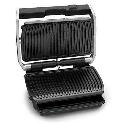 Grătar electric Tefal OptiGrill Elite XL GC760D30, 2200 W, 16 programe de gatit, senzor de gatire, indicator nivel de gătire, plci 40x20cm detașabile, termostat reglabil, negru/inox