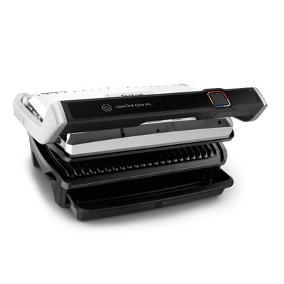 Grătar electric Tefal OptiGrill Elite XL GC760D30, 2200 W, 16 programe de gatit, senzor de gatire, indicator nivel de gătire, plci 40x20cm detașabile, termostat reglabil, negru/inox