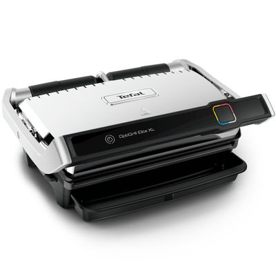 Grătar electric Tefal OptiGrill Elite XL GC760D30, 2200 W, 16 programe de gatit, senzor de gatire, indicator nivel de gătire, plci 40x20cm detașabile, termostat reglabil, negru/inox