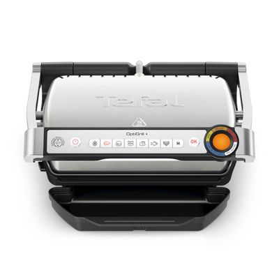Grătar electric Tefal Optigrill+ GC717D10, 2000W, 6 programe automate, plăci detașabile antiaderente, indicator nivel de gătire, argintiu