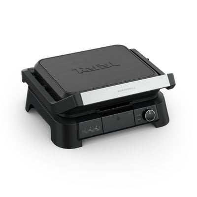 Gratar electric Tefal SuperGrill 3 in 1 GC5108E0, 2000W, indicator gătire, plăci detașabile cu &icirc;nveliș antiaderent, 3 trepte temperatură, funcție cuptor & barbeque, 600 cm2, negru