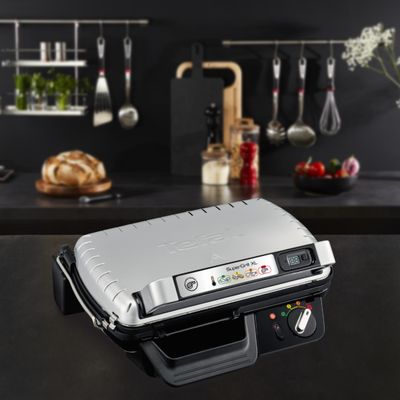Grătar electric Tefal SuperGrill XL GC461B34, 2400W, termostat cu 4 poziții, plăci antiaderente, tavă de colectare, indicator LED