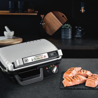 Grătar electric Tefal SuperGrill XL GC461B34, 2400W, termostat cu 4 poziții, plăci antiaderente, tavă de colectare, indicator LED