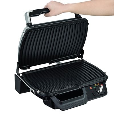 Grătar electric Tefal SuperGrill XL GC461B34, 2400W, termostat cu 4 poziții, plăci antiaderente, tavă de colectare, indicator LED