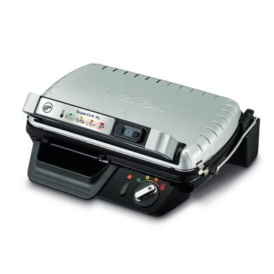 Grătar electric Tefal SuperGrill XL GC461B34, 2400W, termostat cu 4 poziții, plăci antiaderente, tavă de colectare, indicator LED